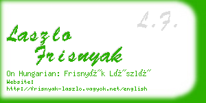 laszlo frisnyak business card